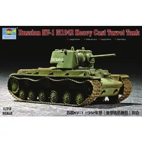   Trumpeter KV-1 1942-es változat – nehéz öntött toronnyal – 1:72 harcjármű makett
