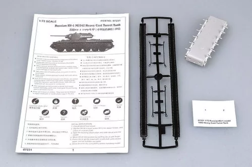 Trumpeter KV-1 1942-es változat – nehéz öntött toronnyal – 1:72 harcjármű makett