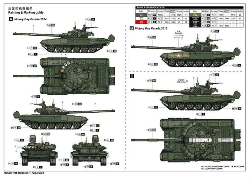 Trumpeter orosz T-72B3 MBT – 1:35 harcjármű makett