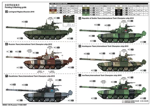 Trumpeter orosz T-72B3 MBT – 1:35 harcjármű makett