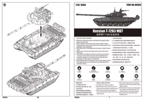 Trumpeter orosz T-72B3 MBT – 1:35 harcjármű makett