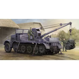   Trumpeter német Sd.Kfz. 9/1 18 t nehéz vontató 6 t Bilstein daruval – 1:35 katonai jármű makett