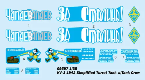 Trumpeter KV-1 1942 egyszerűsített tornyú harckocsi + harckocsiszemélyzet – 1:35 harcjármű makett