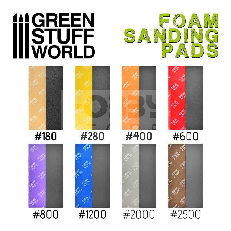 GreenStuffWorld 180-as finomságú csiszoló szivacs (Foam Sanding Pads 180 grit) 8435646502687ES