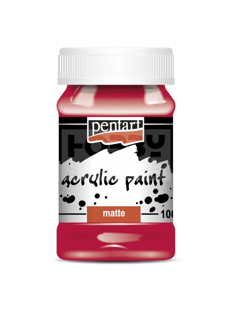 Pentart Matt kárminpiros színű akrilfesték - hobbi festék 100 ml 1986