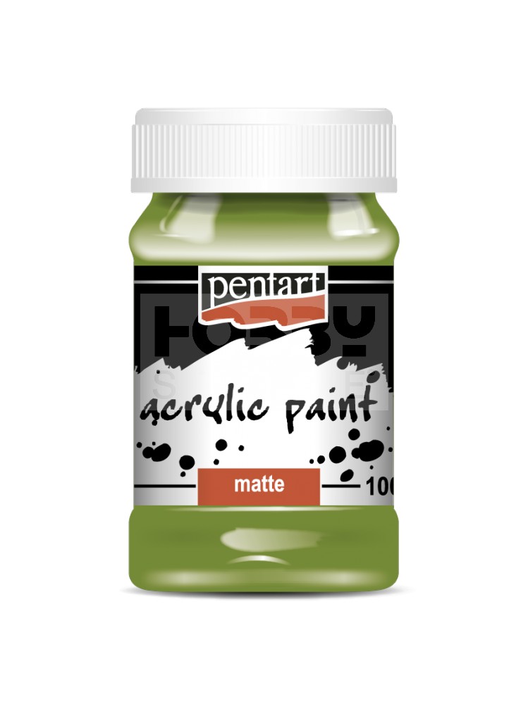 Pentart Matt oliva színű akrilfesték - hobbi festék 100 ml 1990
