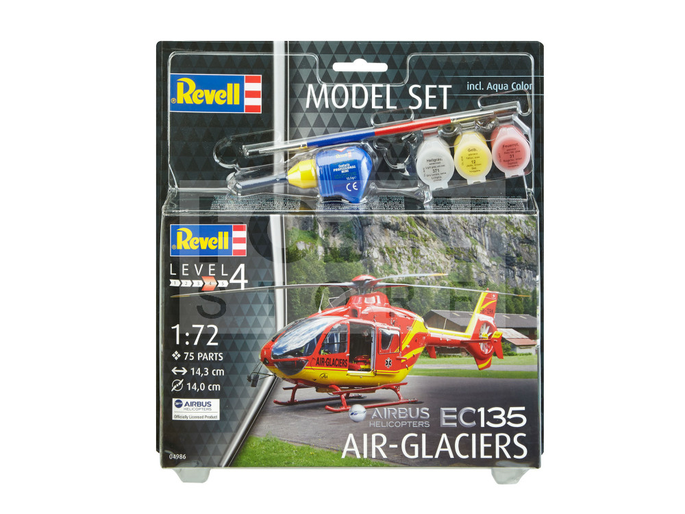 Revell Model Set EC135 AIR-GLACIERS helikopter makett 64986R