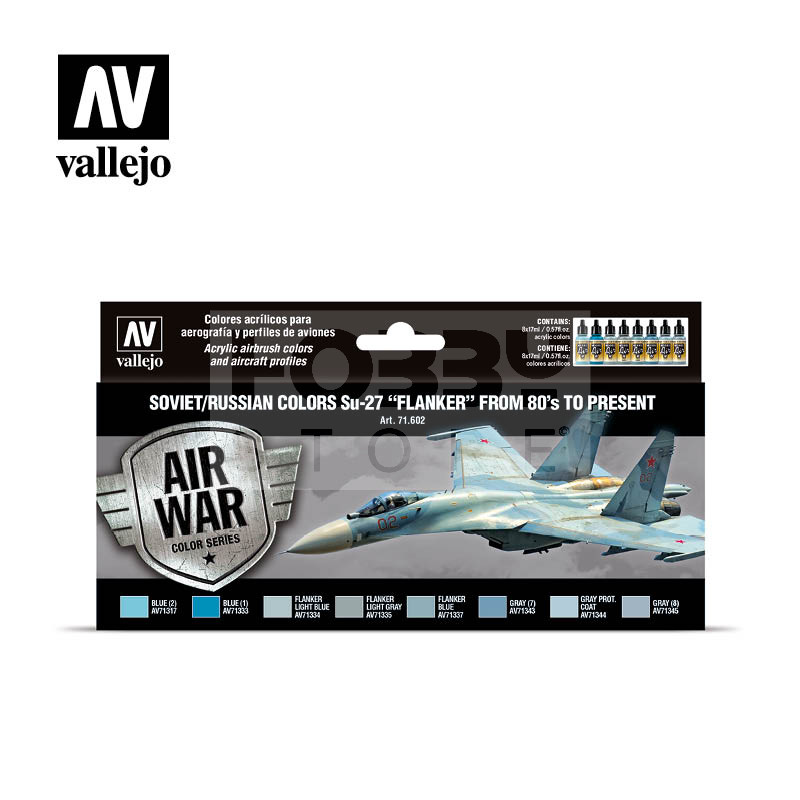Vallejo Model Air -Soviet/Russian colors Su-27 “Flanker” from 80’s to present - festékszett 71602