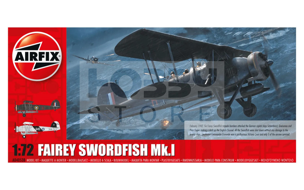 Airfix Fairey Swordfish Mk.I repülőgép makett 1:72 (A04053B)