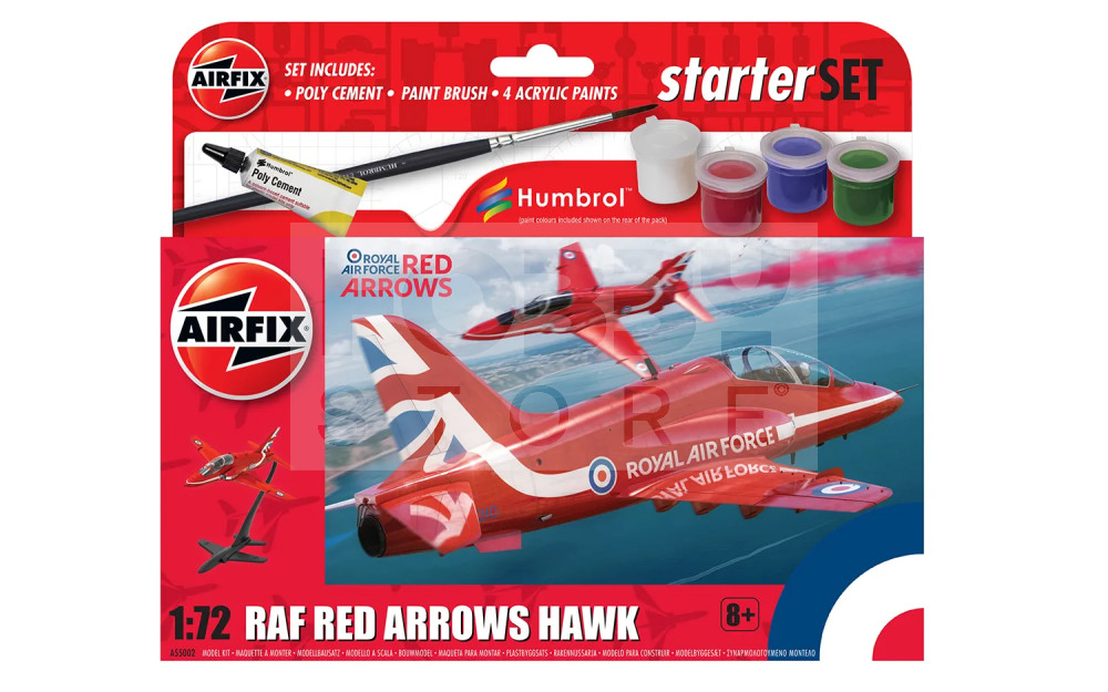 Airfix - Starter Set - Red Arrows Hawk repülőgép makett 1:72 (A55002)