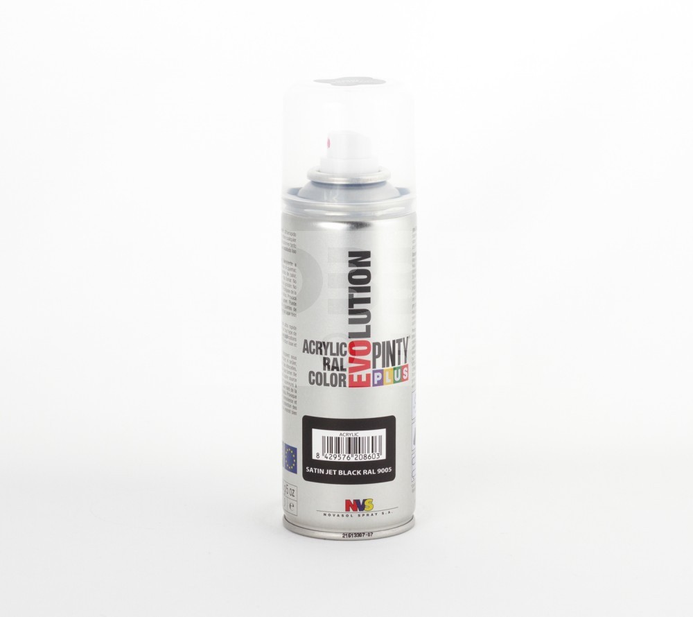 Pinty Plus Evolution akril spray - Satin Jet Black RAL9005 (szatén fekete) 200 ml PP555